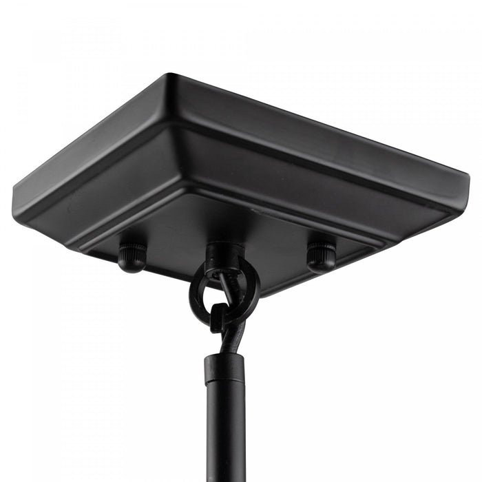 Sunburst  8-Light Matte Black and Chrome Chandelier 