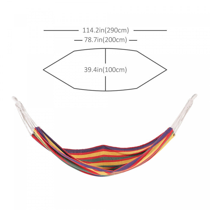 Outsunny 79\"x40\" Outdoor Hammock Bed Swing Chair, Patio Lounge Garden Camping Hiking Travel Hammock 