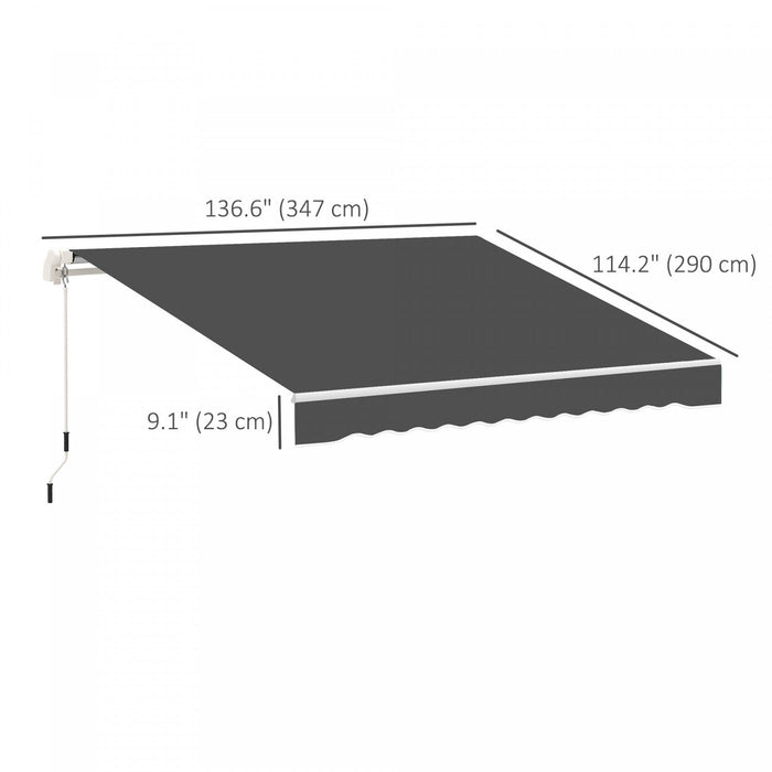 Outsunny 11' X 10' Retractable Awning Fabric Replacement Outdoor Sunshade Canopy Awning Cover, Uv Pr