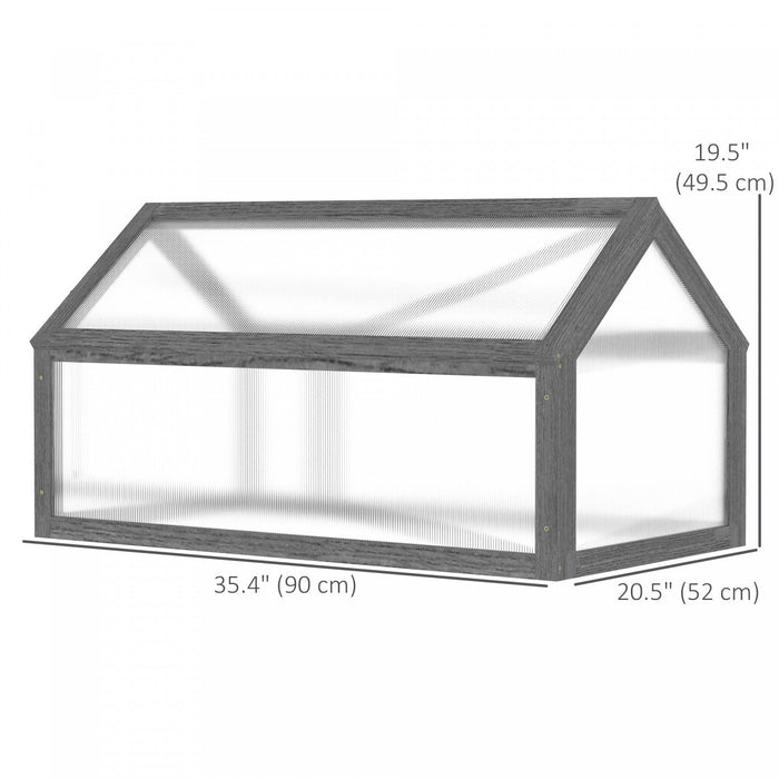 Outsunny Wooden Cold Frame Greenhouse Garden Portable Raised Planter With Openable Top For Indoor, O