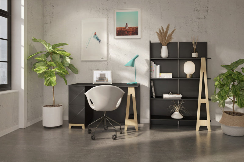 Nordika Atypik 2-Drawer Desk - Black 