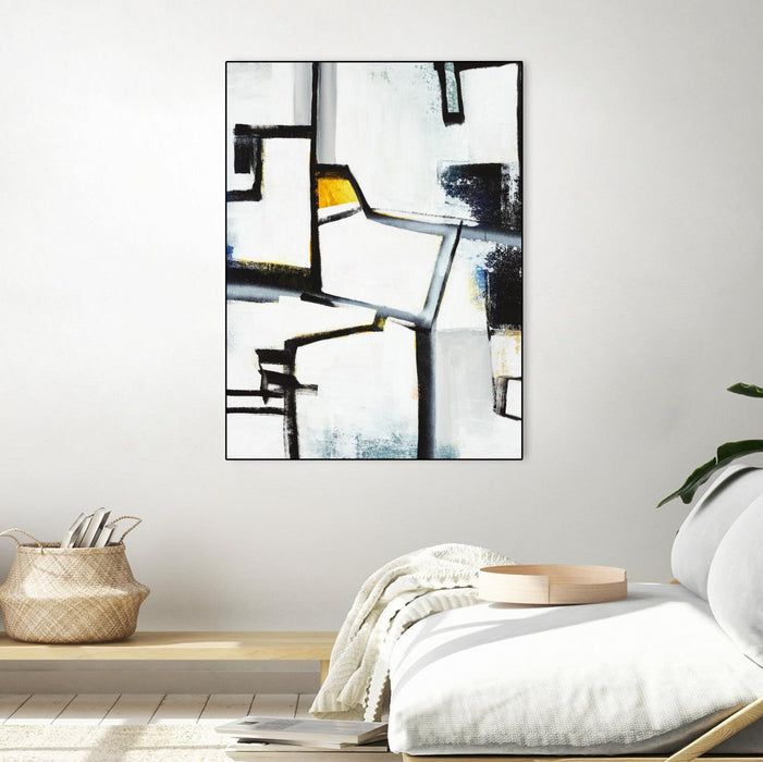 \"The A Line Ii\" Canvas Framed Black 18x24 Wall Art