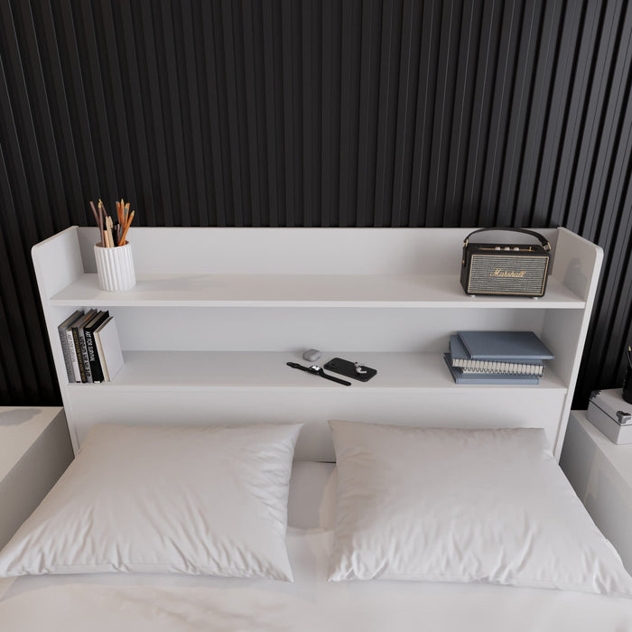 Nordika Hunter Full Bookcase Headboard - White