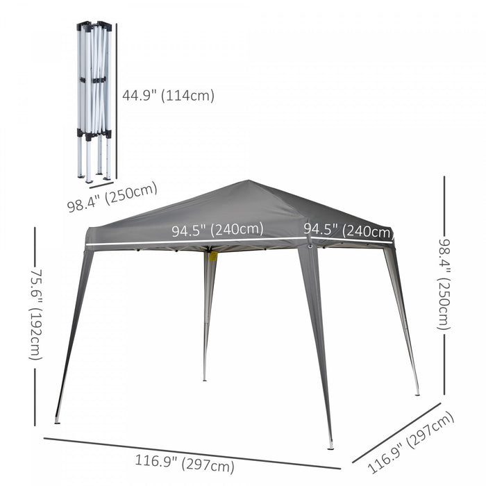 Outsunny 8' X 8' Pop Up Canopy With Inclined Legs, Outdoor Folding Tent, Portable Garden Party Gazeb