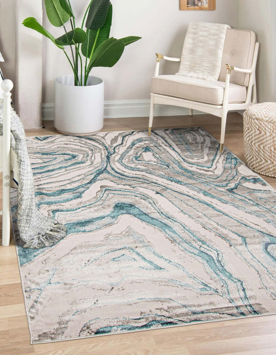 Zhara Teal Area Rug - 5'0\" x 8'0\"