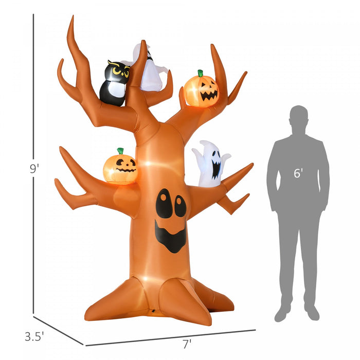 Outsunny 9ft Inflatable Halloween Haunted Pumpkin Tree W/ LEDs
