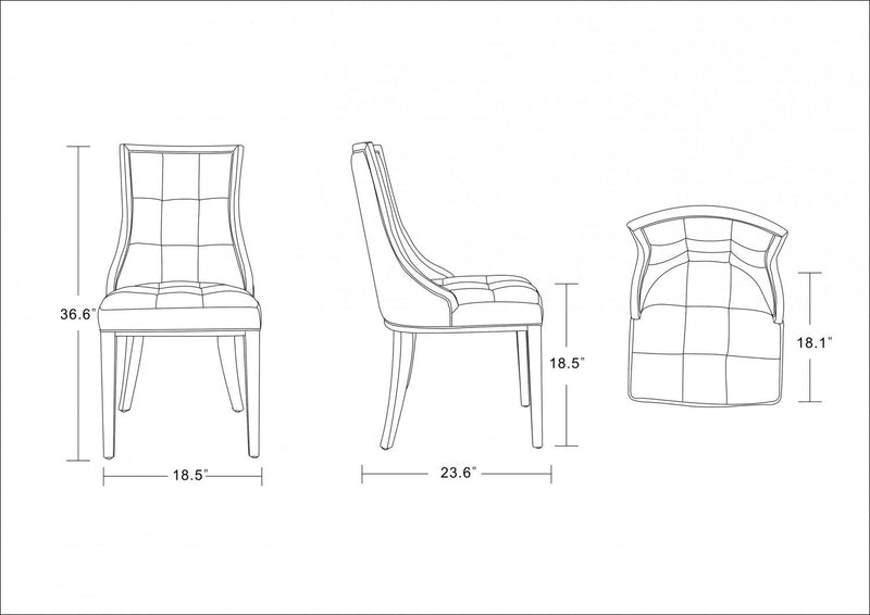 Fifth Avenue Traditional Wood Upholstered Dining Chair in Gray - Set of 4 