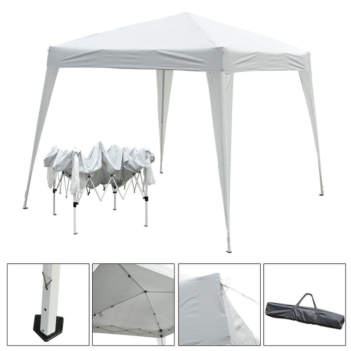 Outsunny 8' X 8' Pop Up Canopy With Inclined Legs, Outdoor Folding Tent, Portable Garden Party Gazeb