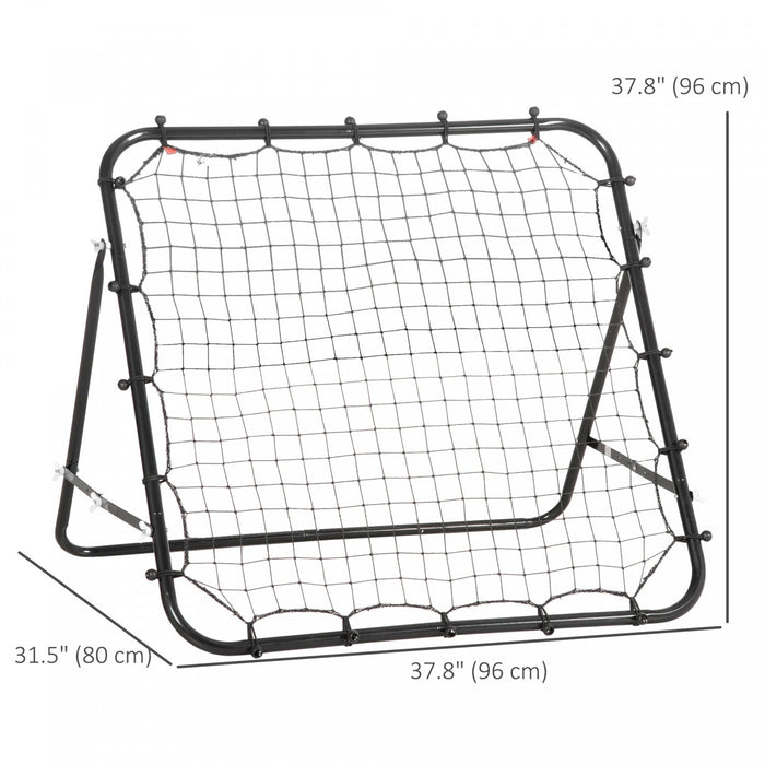 Homcom Rebounder Net Football Training Aid Kickback Target Play Black