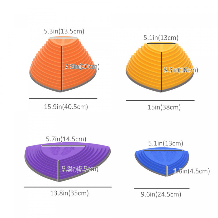 Outsunny 11 Pcs Stepping Stones Kids With Non-slip Rubber, Stackable Balance River Stones For Obstac