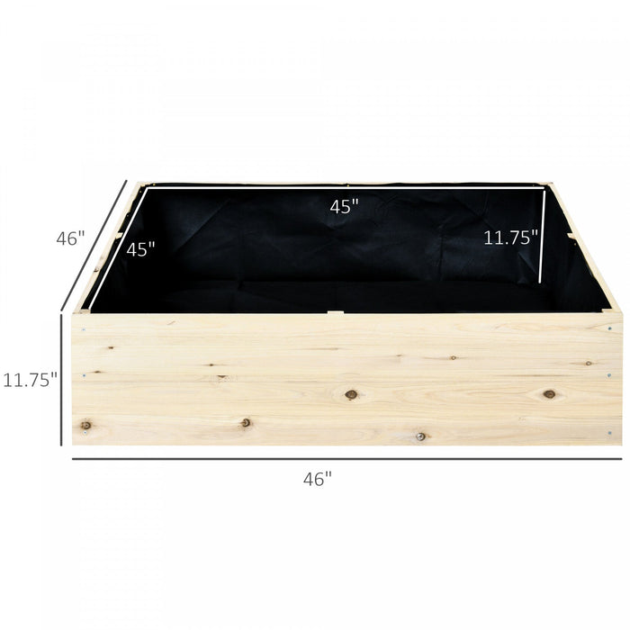Outsunny Wooden Raised Garden Bed Kit, Elevated Planter Box With Bed Liner For Backyard, Patio To Gr
