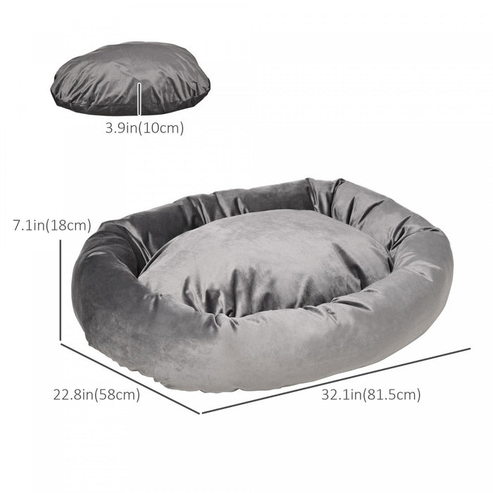 Pawhut Pet Bed, Soft Velvet Lounge Sleeper, Machine Washable Cushion, Soft Padding, Zippered Cover, 