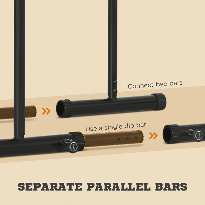 Soozier Push Up Bars Dip Station With Adjustable Height And Width For Home Gym