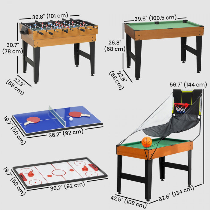 Soozier 5-in-1 Multi Game Table, 53 in Combo Game Table for Kids & Adults