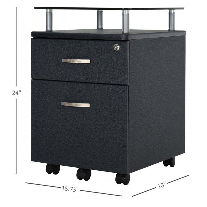 Homcom Filing Cabinet With Lock And Hanging Rail
