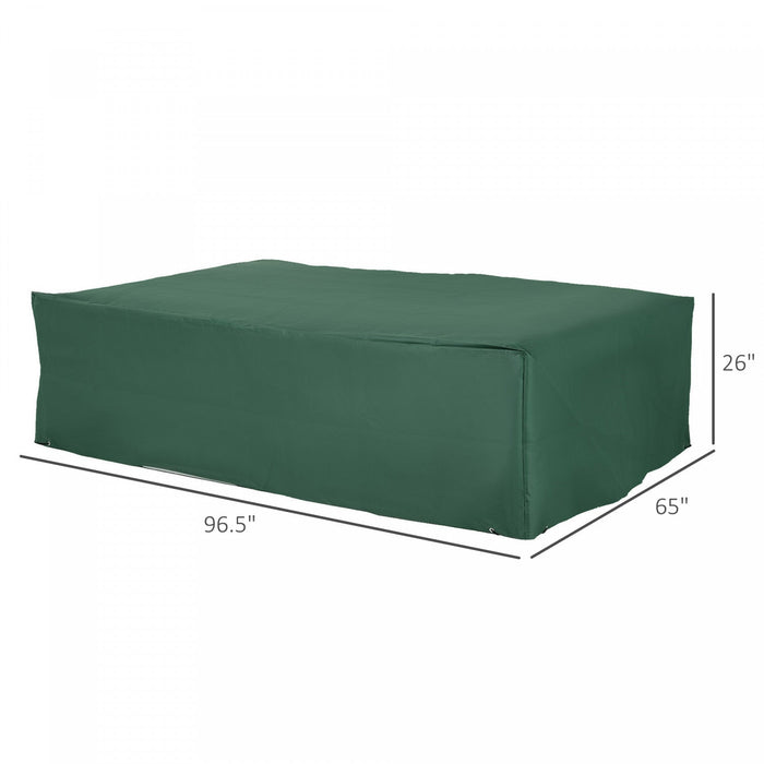 Outsunny 97" X 65" X 26" Outdoor Patio Furniture Cover, Waterproof, Green