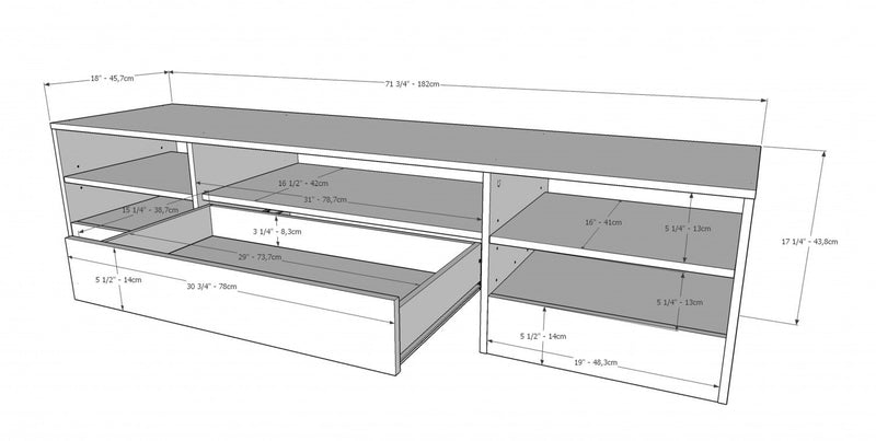 Nordika Rustik 72\" TV Stand - White 
