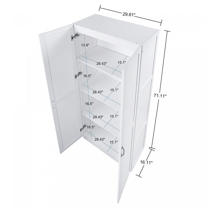 Cornelia Modern 30\" Storage Cabinet in White (4-Shelf) 