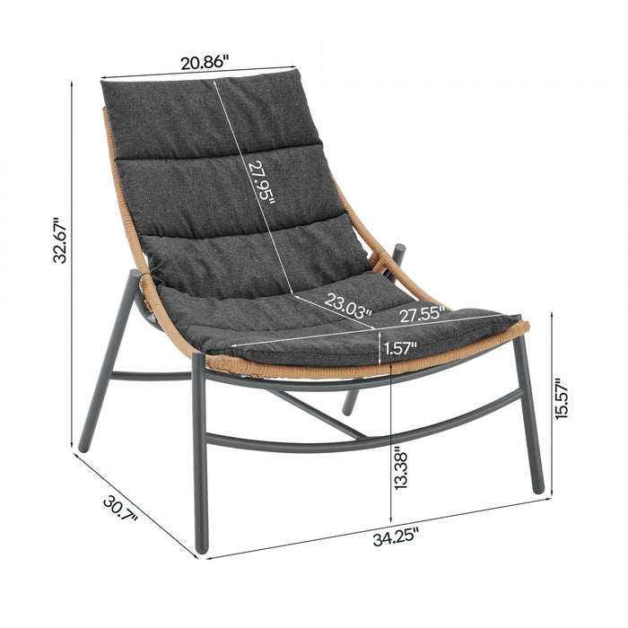 Sunset Modern 3-Piece Conversation Set in Gray 