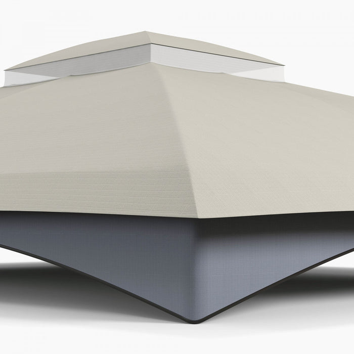 Outsunny Gazebo Canopy Replacement For 10' X 12' Patio Gazebo, Light Grey