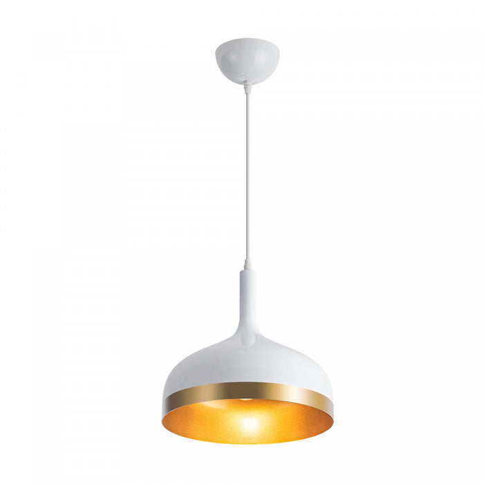 Dash Collection 12\" Pendant Ceiling Light - White & Gold