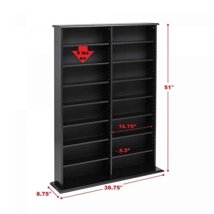 Double Width Wall Storage - Oak Black