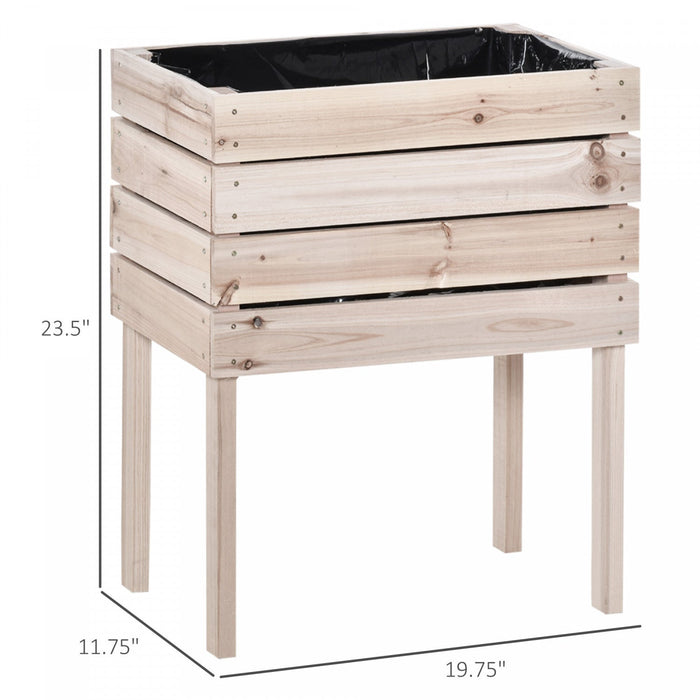 Outsunny 4pcs Wooden Raised Beds For Garden, Diy Shape Elevated Planter Box Kit With Bed Liner For F