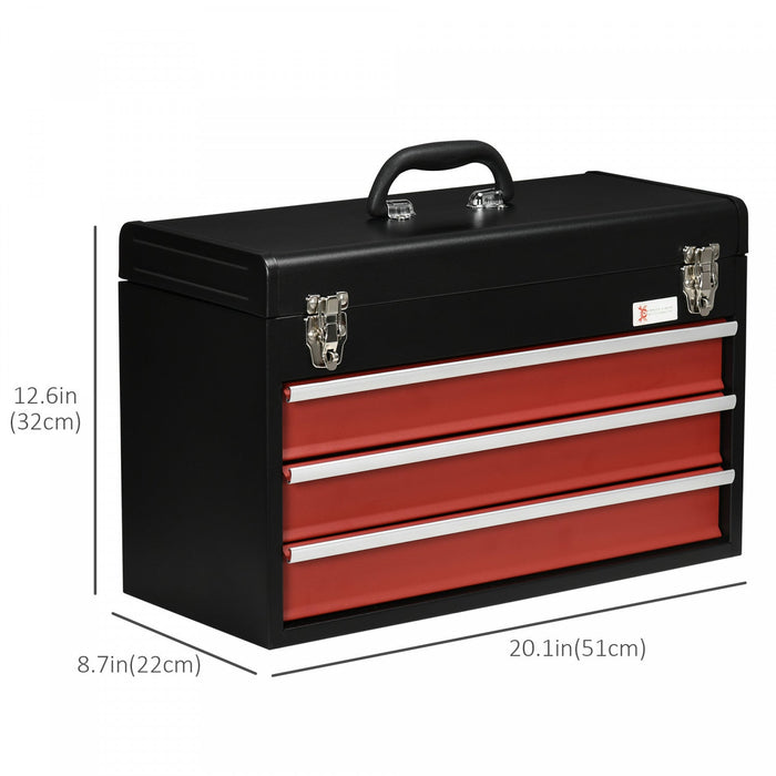 Durhand Metal Tool Box Portable Tool Chest Organizer With Drawers