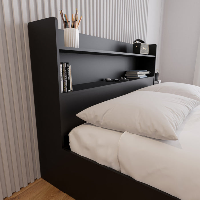 Nordika Hunter Queen Bookcase Headboard - Black