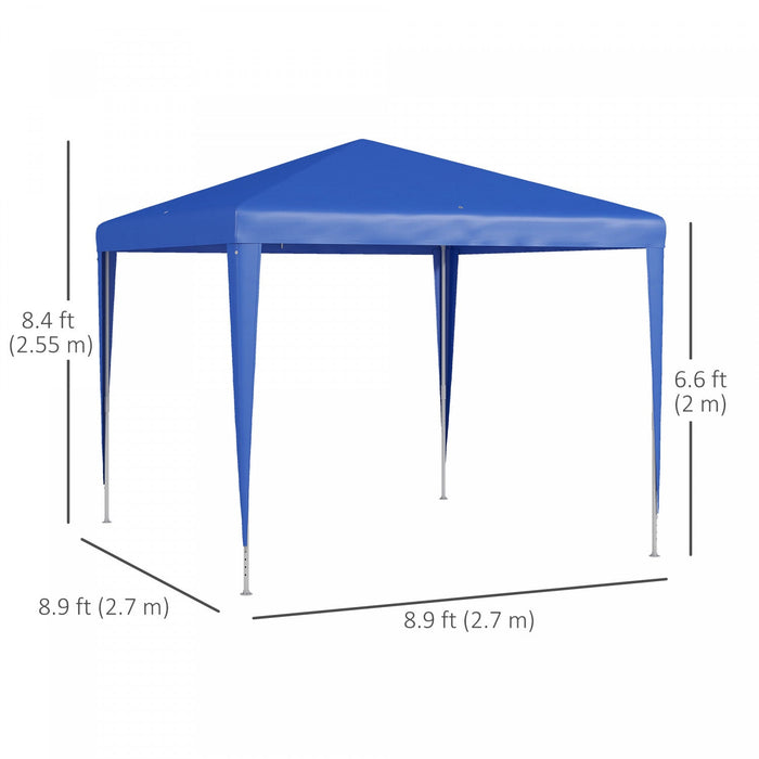Outsunny 9' X 9' Party Tent Portable Gazebo Canopy For Weddings Parties Outdoor Sunshade With Dresse