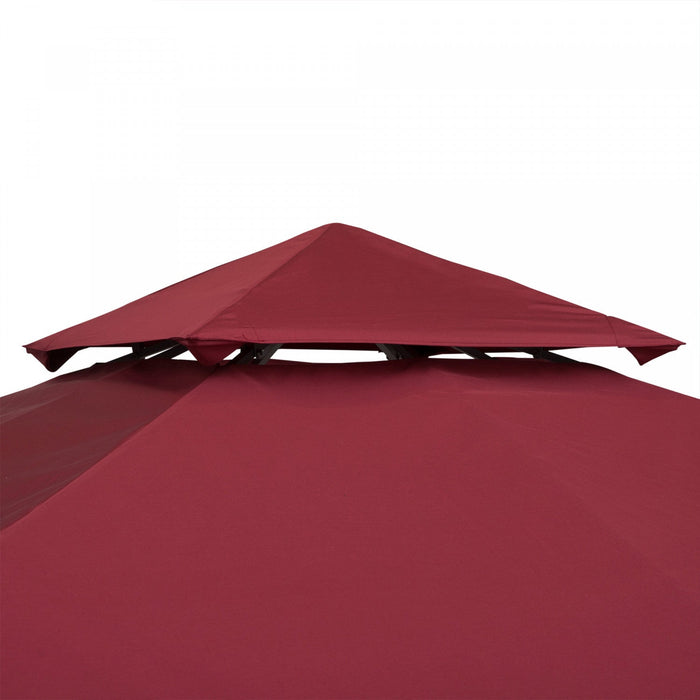 Outsunny 9.8' X 9.8' Square 2-tier Gazebo Replacement Canopy, Top Cover Outdoor Garden Sun Shade She