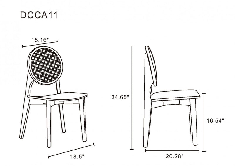 Versailles Industry Chic Wood Dining Chair in Natural - Set of 4 