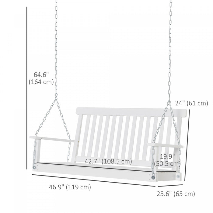 Outsunny 2-seater Porch Swing Outdoor Patio Swing Chair With Slatted Design