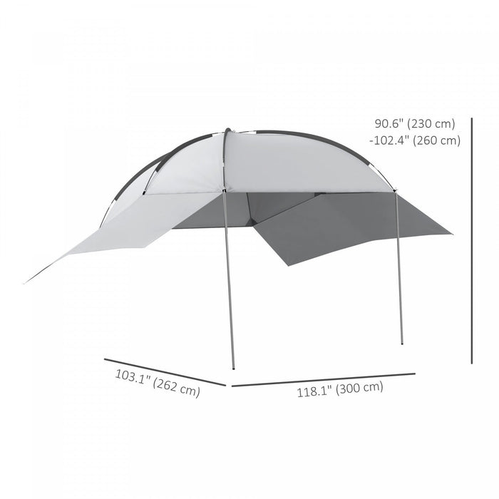 Outsunny Portable Suv Tailgate Tent With Awning, Car Camping Tent