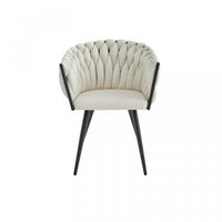 Hildy Accent Dining Arm Chair, Beige Velvet (set of 2)