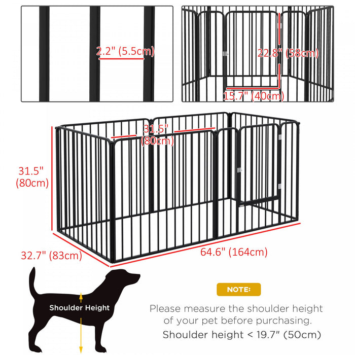 Pawhut Heavy Duty Dog Playpen, Steel Dog Pen With Door, Pet Exercise Fence, Outdoor Indoor Diy Desig