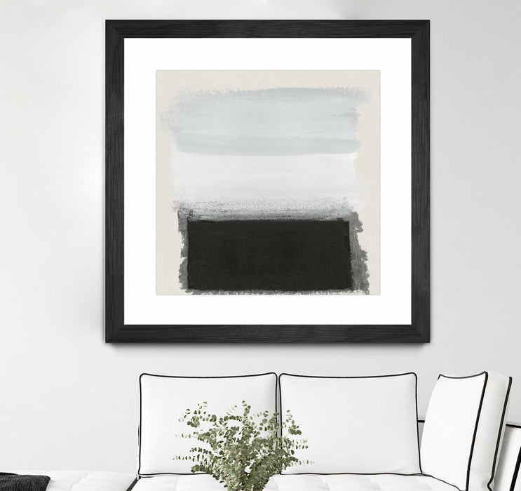 \"Star Night Interlude\" Matted and Framed Black 30x30 Wall Art