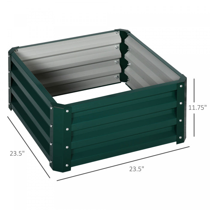 Outsunny 2' X 2' X 1' 2-pieces Raised Garden Bed With Color Steel Frame For Vegetables, Flowers, Her