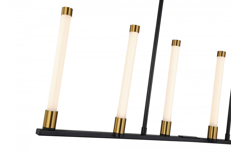 Infiniti Matte Black & Brass 6-Light Integrated LED Island Light