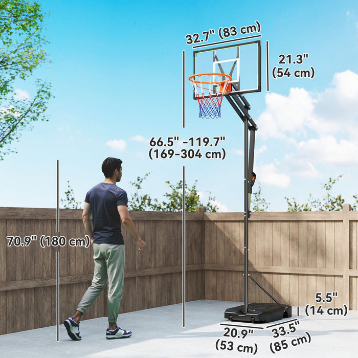 Soozier Basketball Hoop, 4.1-8.5ft Adjustable Basketball Goal with 18" Rim