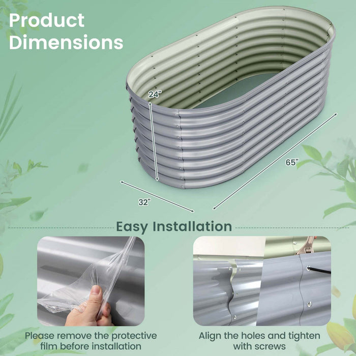 Costway Raised Garden Bed Kit Planter Raised Garden Boxes Outdoor 65" X 32" X 24"