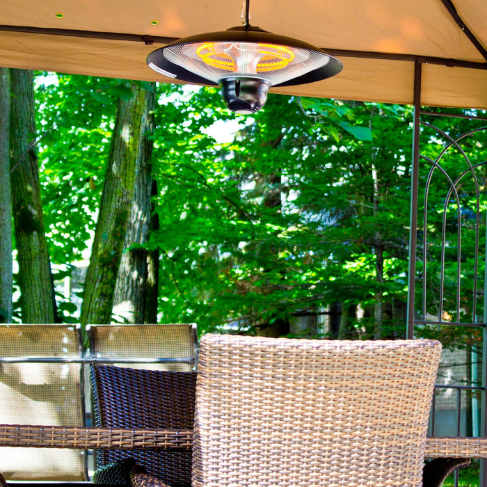 Energ+ Infrared Electric LED Hanging Patio Heater - HEA-21522 BLACK