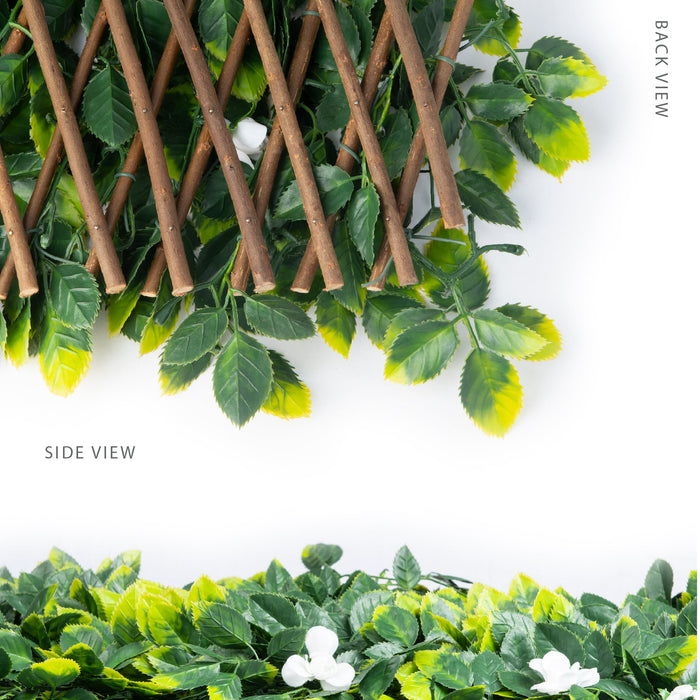 Willow Expandable White Rose Trellis - 40\" x 80\"