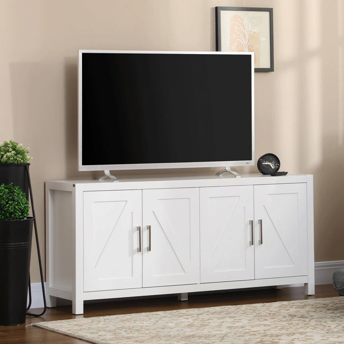 HOMCOM Farmhouse Kitchen Sideboard TV Cabinet Stand for TVs up to 65" White