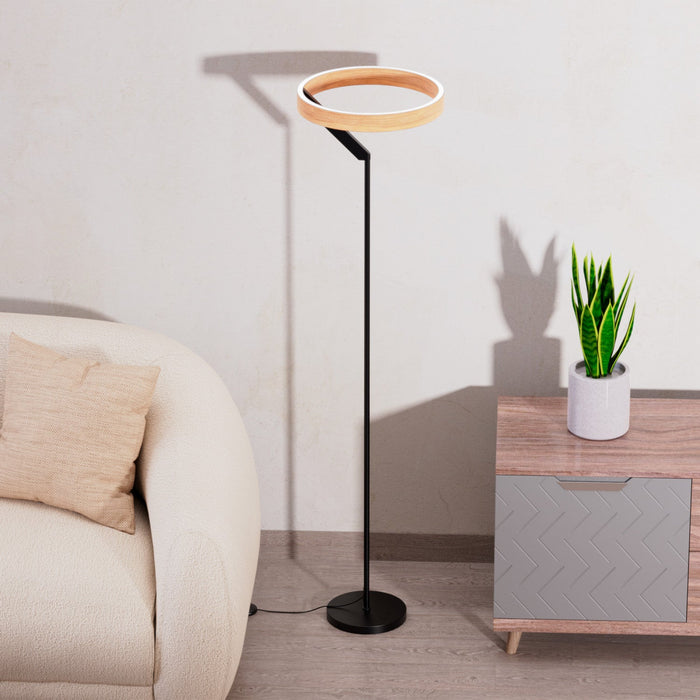 63\"  Matte Black Modern LED Floor Lamp 