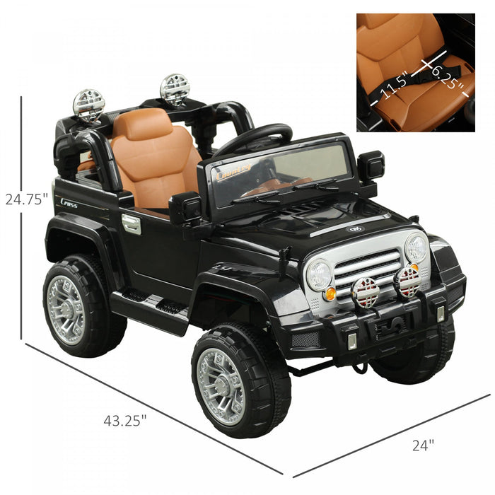 Aosom 12v Kids Electric Ride On Car Toy Truck With Remote Control 2 Speeds Lights Mp3 Lcd Power Indi