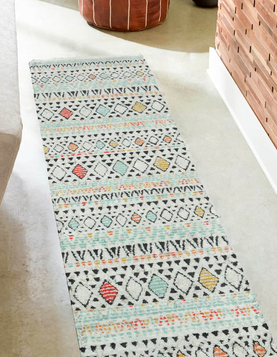 Kaia Contemporary 2'3\" x Runner Rug in Multi Indoor Area Rug 