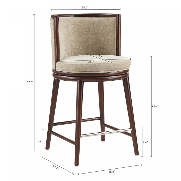 Evalyn Modern Wood Upholstered Counter Stool in Natural 