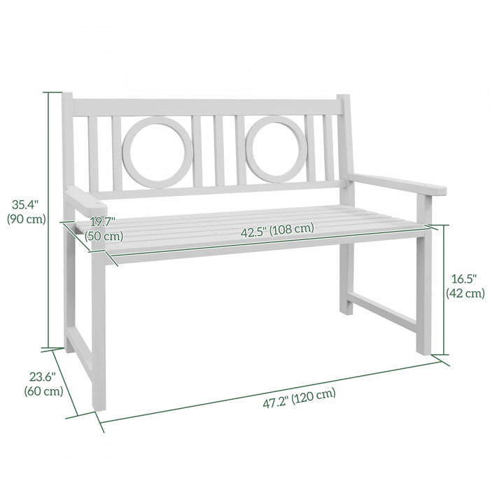 Outsunny 2-seat Wood Garden Bench Grey
