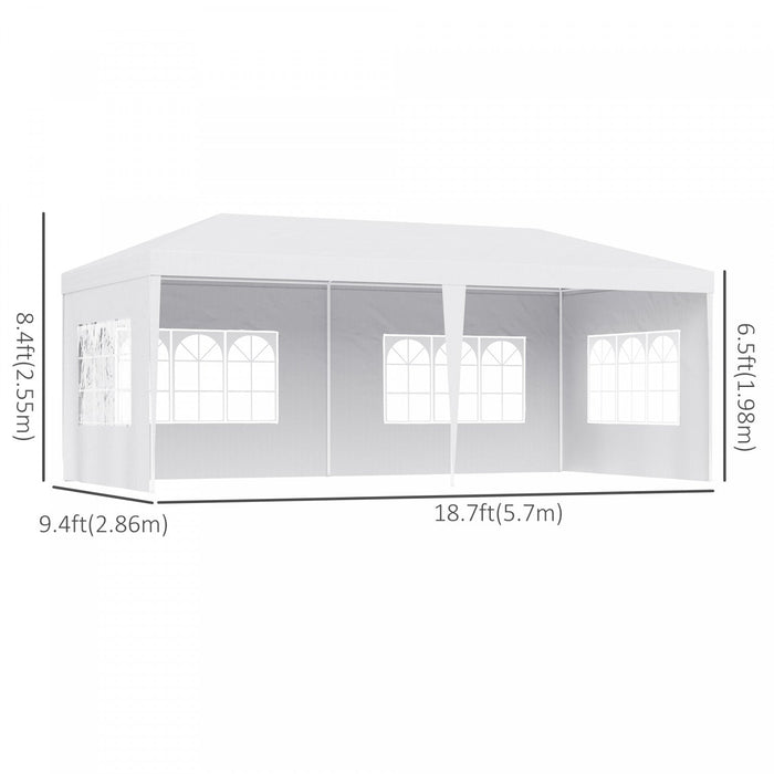 Outsunny 18.7' X 9.4' Party Tent, Portable Folding Wedding Tent, Garden Canopy Event Shelter, Outdoo